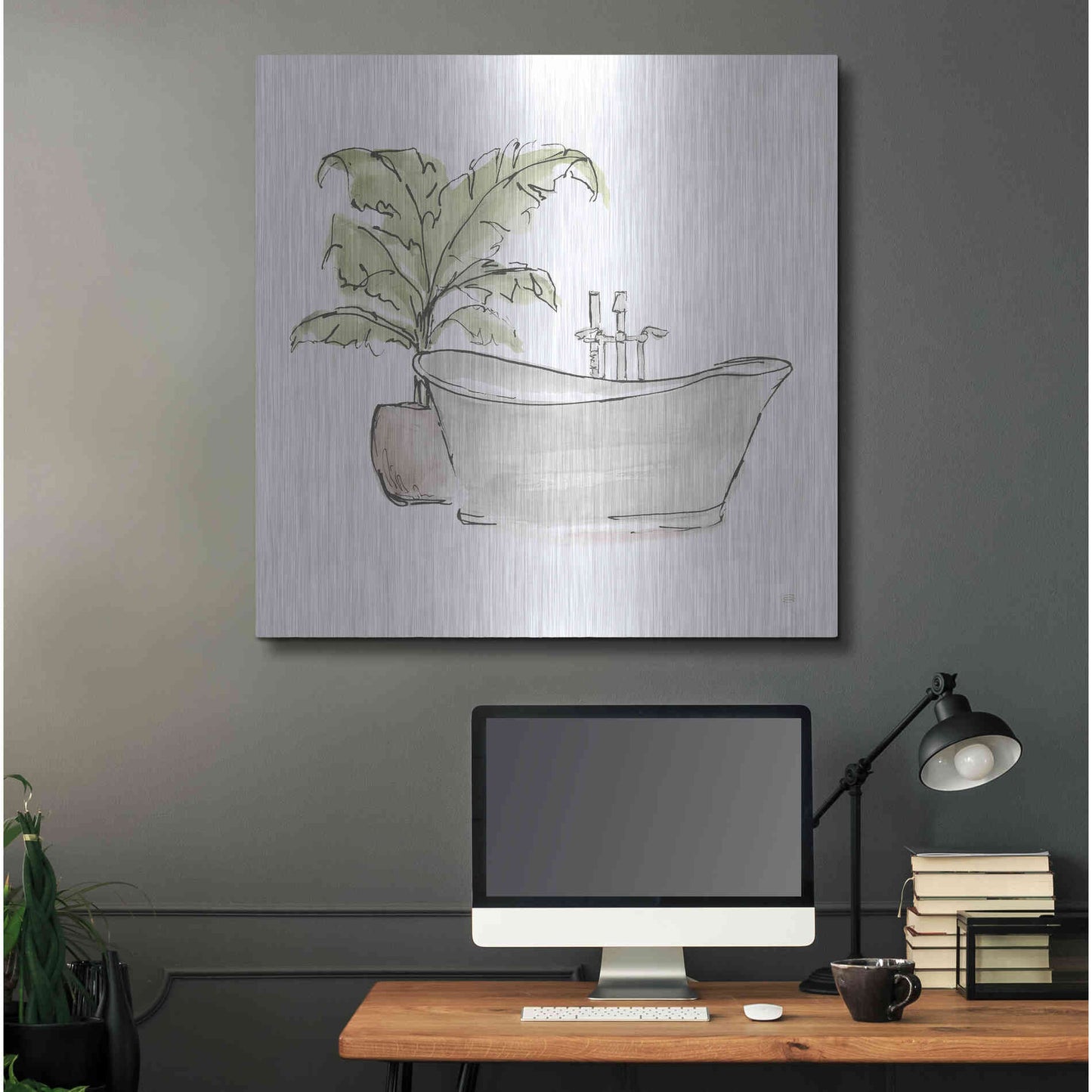 Luxe Metal Art 'Neutral Tub III' by Chris Paschke, Metal Wall Art,36x36