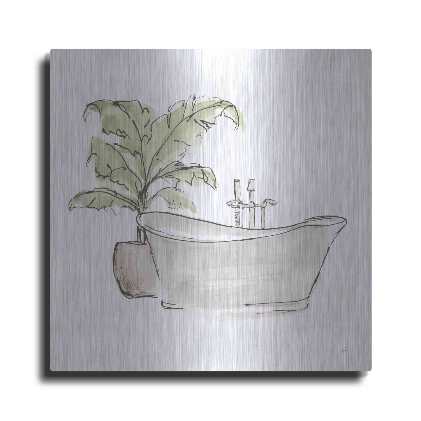 Luxe Metal Art 'Neutral Tub III' by Chris Paschke, Metal Wall Art
