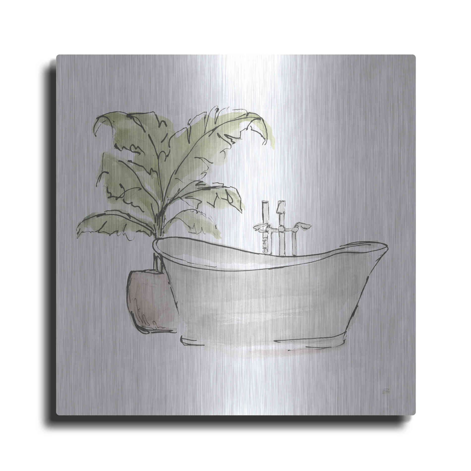Luxe Metal Art 'Neutral Tub III' by Chris Paschke, Metal Wall Art