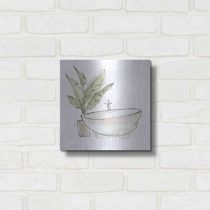Luxe Metal Art 'Neutral Tub V' by Chris Paschke, Metal Wall Art,12x12