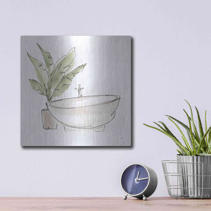 Luxe Metal Art 'Neutral Tub V' by Chris Paschke, Metal Wall Art,12x12