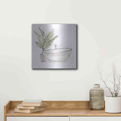 Luxe Metal Art 'Neutral Tub V' by Chris Paschke, Metal Wall Art,12x12