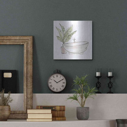 Luxe Metal Art 'Neutral Tub V' by Chris Paschke, Metal Wall Art,12x12