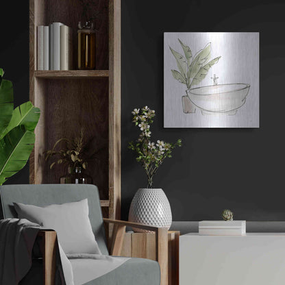 Luxe Metal Art 'Neutral Tub V' by Chris Paschke, Metal Wall Art,24x24