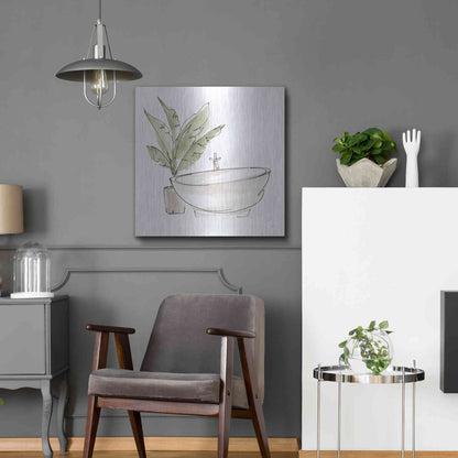 Luxe Metal Art 'Neutral Tub V' by Chris Paschke, Metal Wall Art,24x24