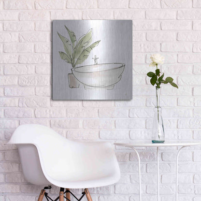 Luxe Metal Art 'Neutral Tub V' by Chris Paschke, Metal Wall Art,24x24
