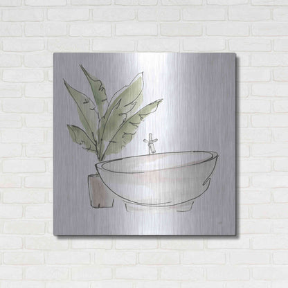 Luxe Metal Art 'Neutral Tub V' by Chris Paschke, Metal Wall Art,36x36