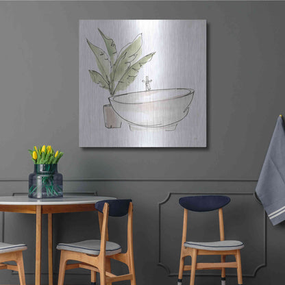 Luxe Metal Art 'Neutral Tub V' by Chris Paschke, Metal Wall Art,36x36