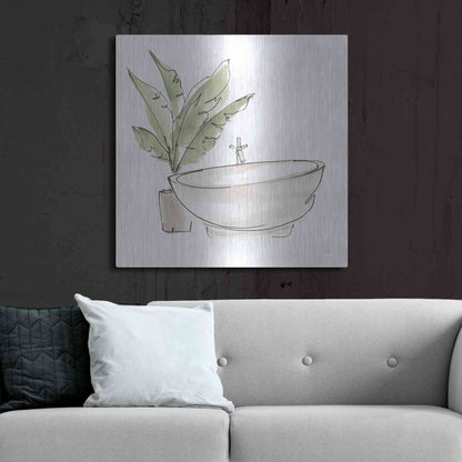 Luxe Metal Art 'Neutral Tub V' by Chris Paschke, Metal Wall Art,36x36