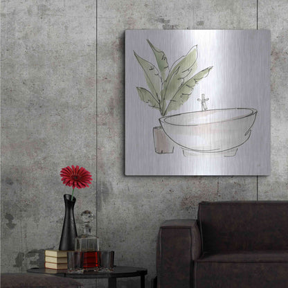 Luxe Metal Art 'Neutral Tub V' by Chris Paschke, Metal Wall Art,36x36