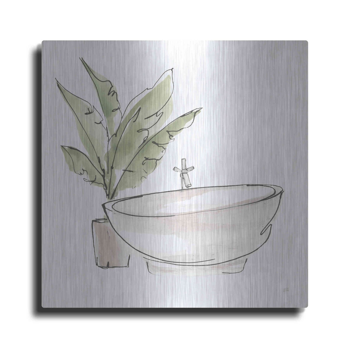 Luxe Metal Art 'Neutral Tub V' by Chris Paschke, Metal Wall Art