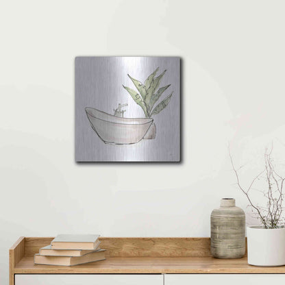 Luxe Metal Art 'Neutral Tub VI' by Chris Paschke, Metal Wall Art,12x12