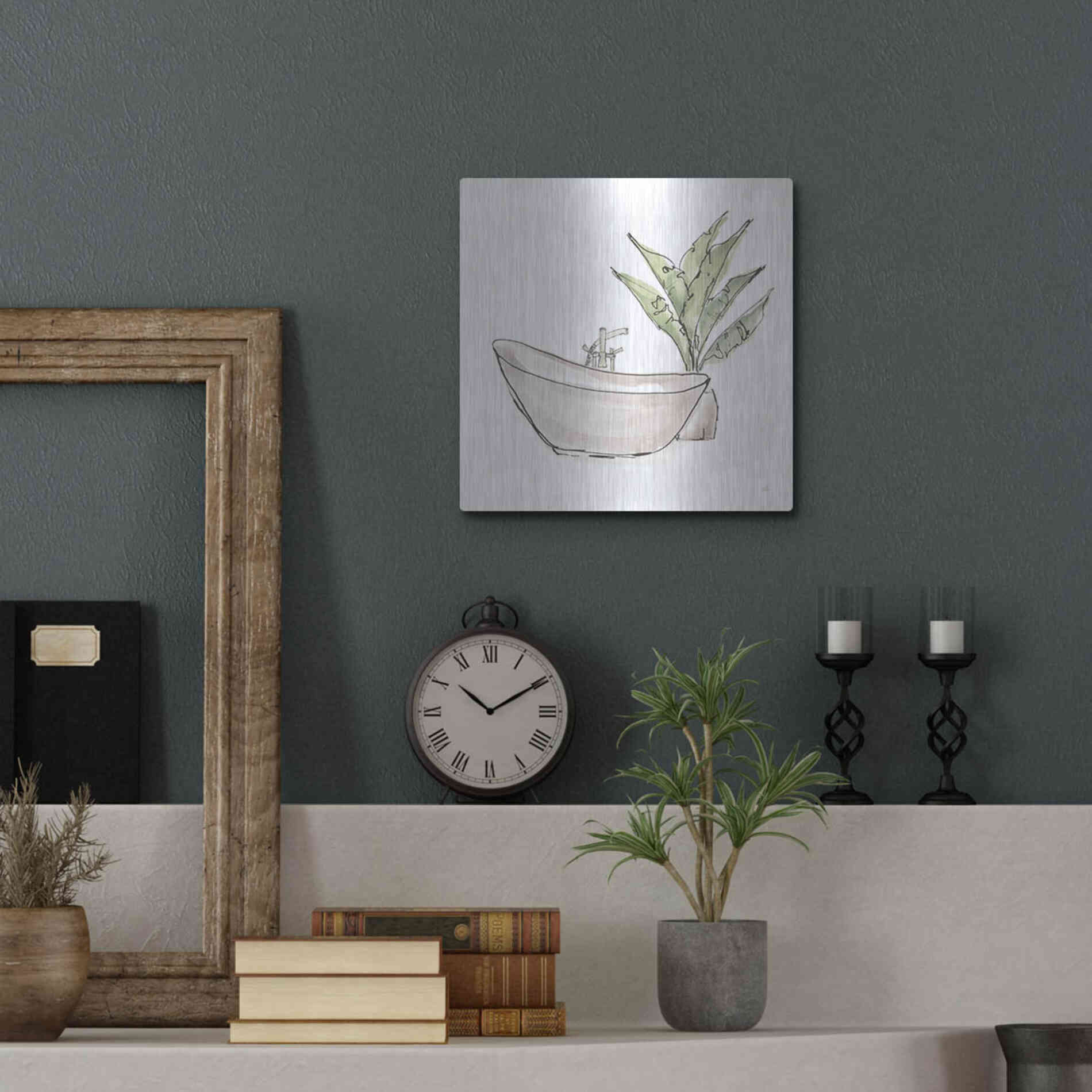 Luxe Metal Art 'Neutral Tub VI' by Chris Paschke, Metal Wall Art,12x12