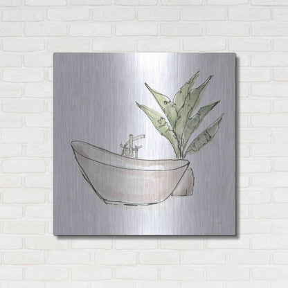 Luxe Metal Art 'Neutral Tub VI' by Chris Paschke, Metal Wall Art,36x36