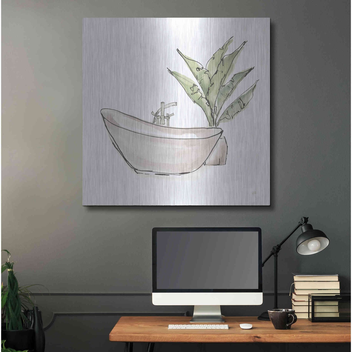 Luxe Metal Art 'Neutral Tub VI' by Chris Paschke, Metal Wall Art,36x36