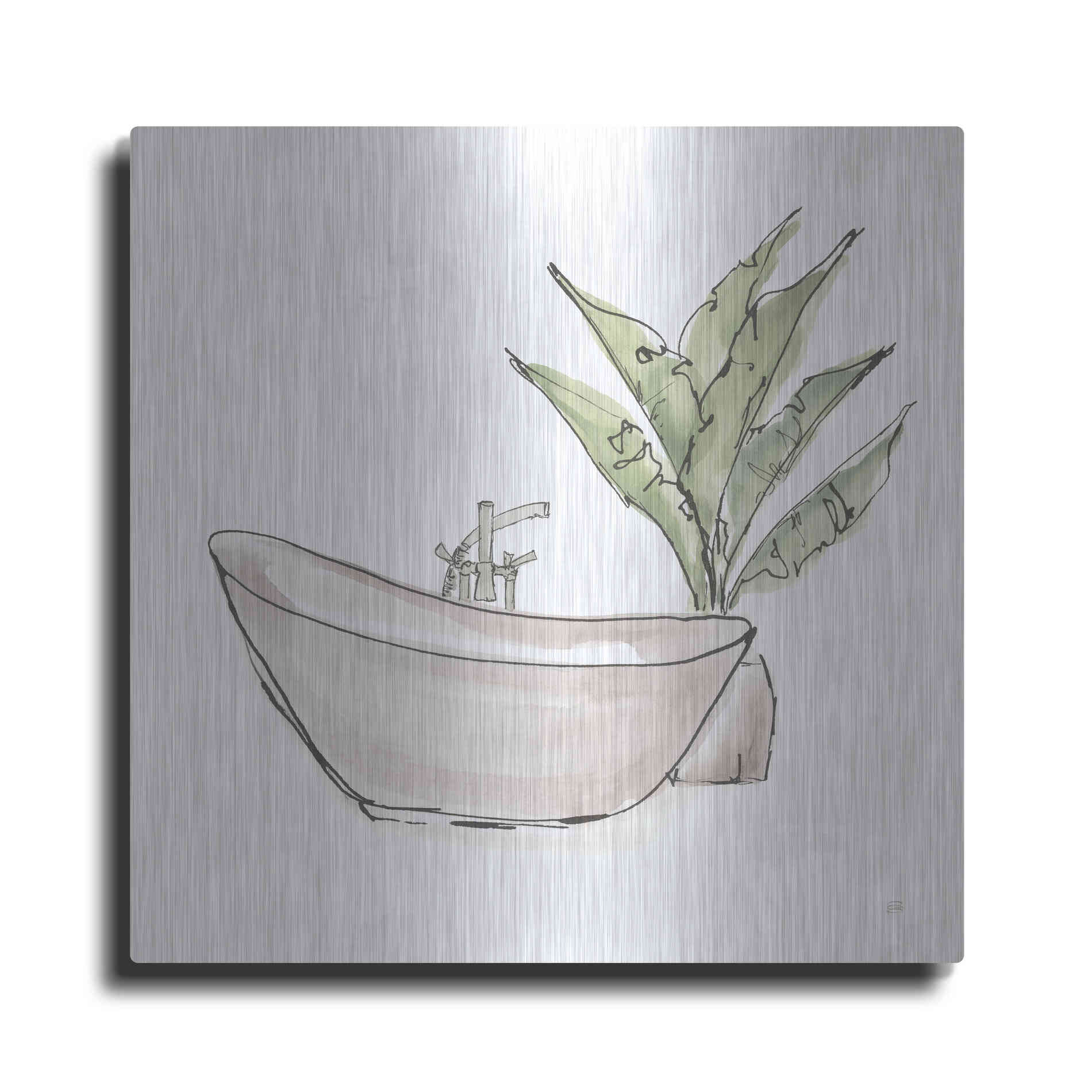 Luxe Metal Art 'Neutral Tub VI' by Chris Paschke, Metal Wall Art