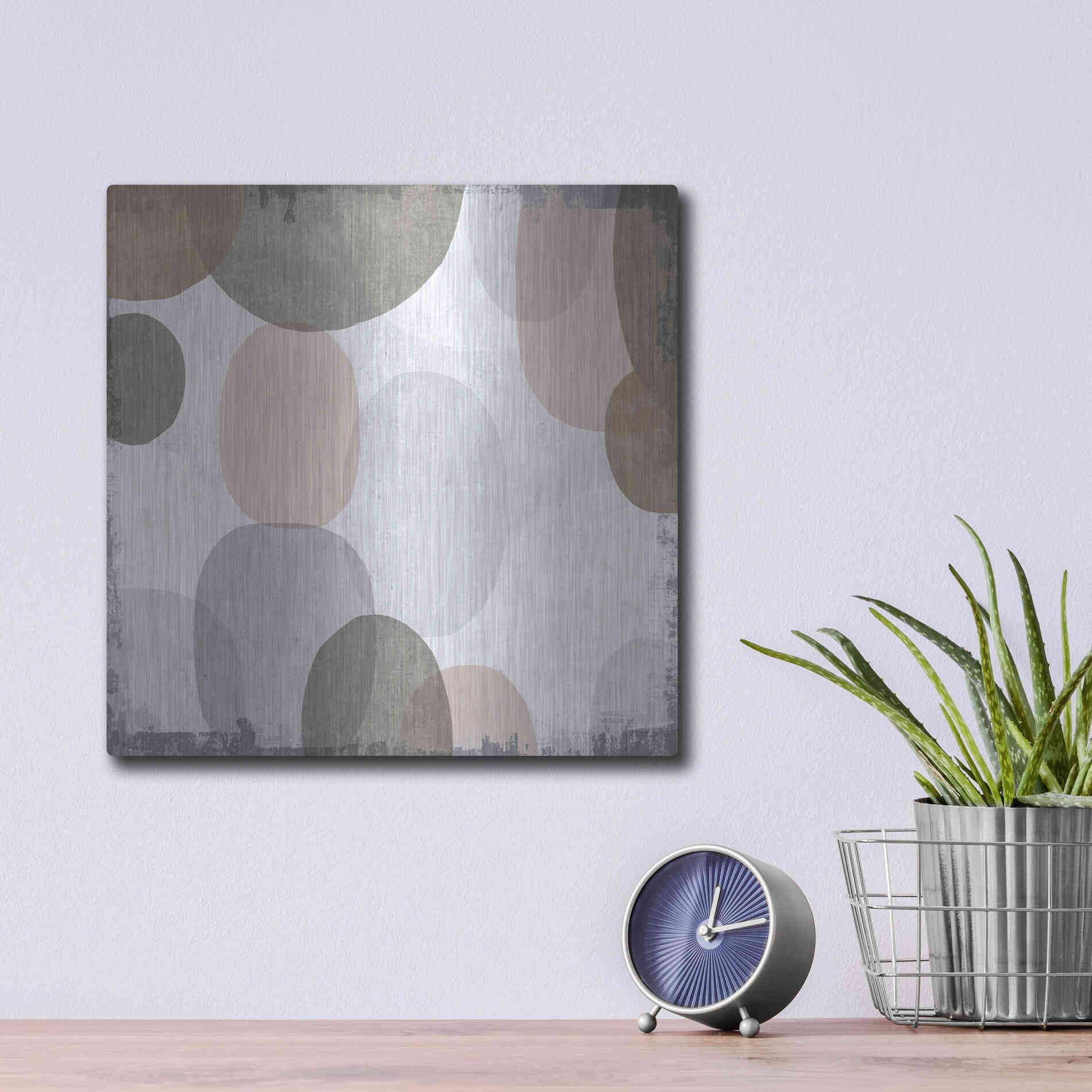 Luxe Metal Art 'Pastel Drips II' by Michael Mullan, Metal Wall Art,12x12