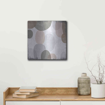 Luxe Metal Art 'Pastel Drips II' by Michael Mullan, Metal Wall Art,12x12