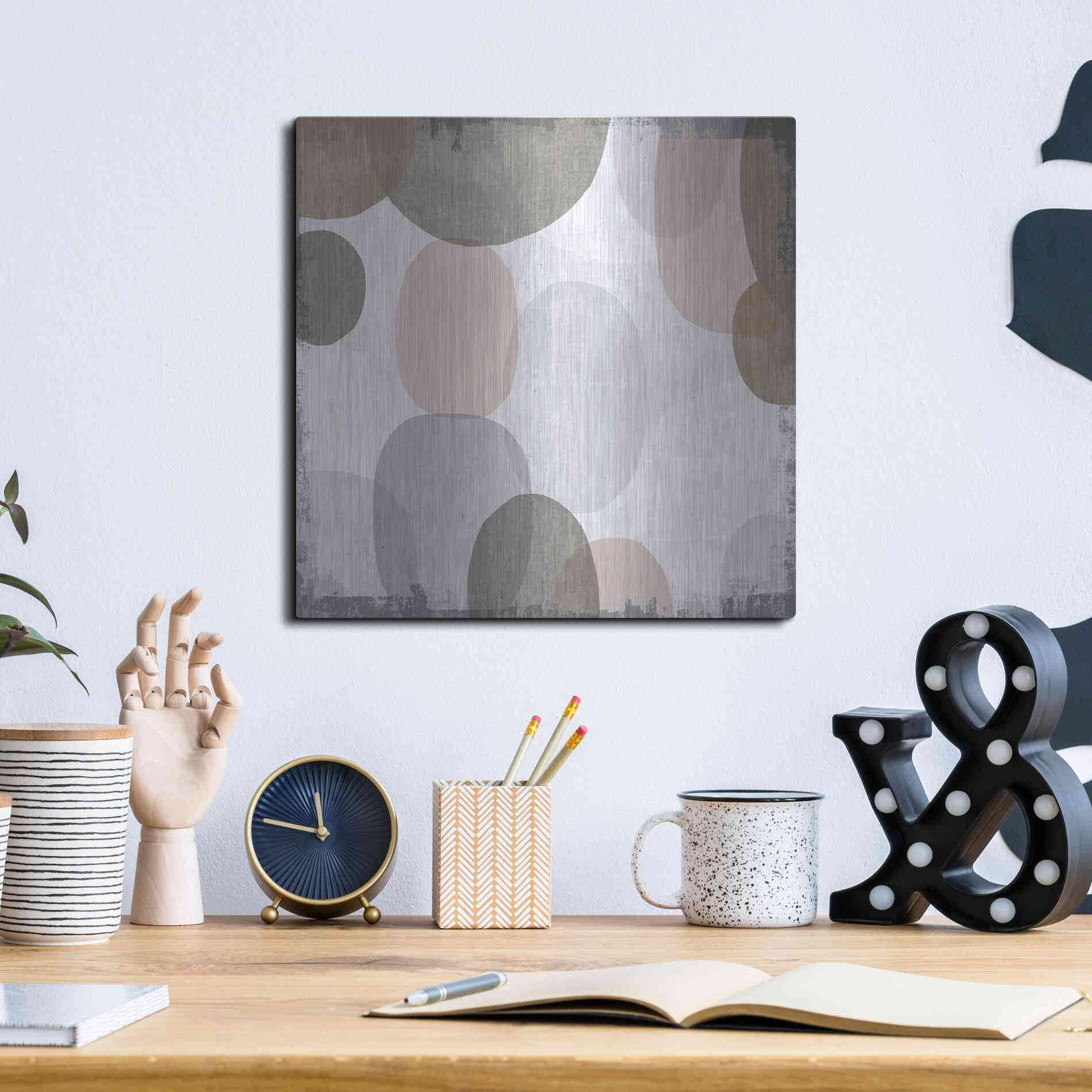 Luxe Metal Art 'Pastel Drips II' by Michael Mullan, Metal Wall Art,12x12