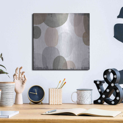 Luxe Metal Art 'Pastel Drips II' by Michael Mullan, Metal Wall Art,12x12