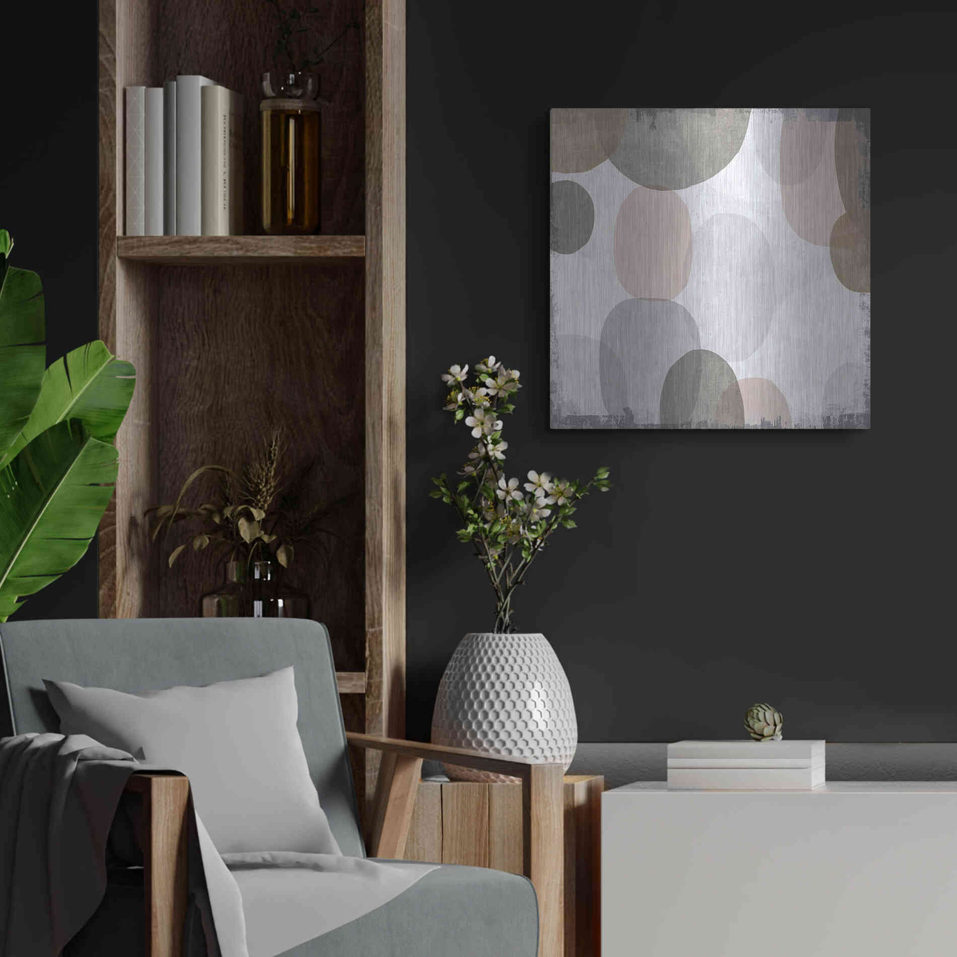 Luxe Metal Art 'Pastel Drips II' by Michael Mullan, Metal Wall Art,24x24