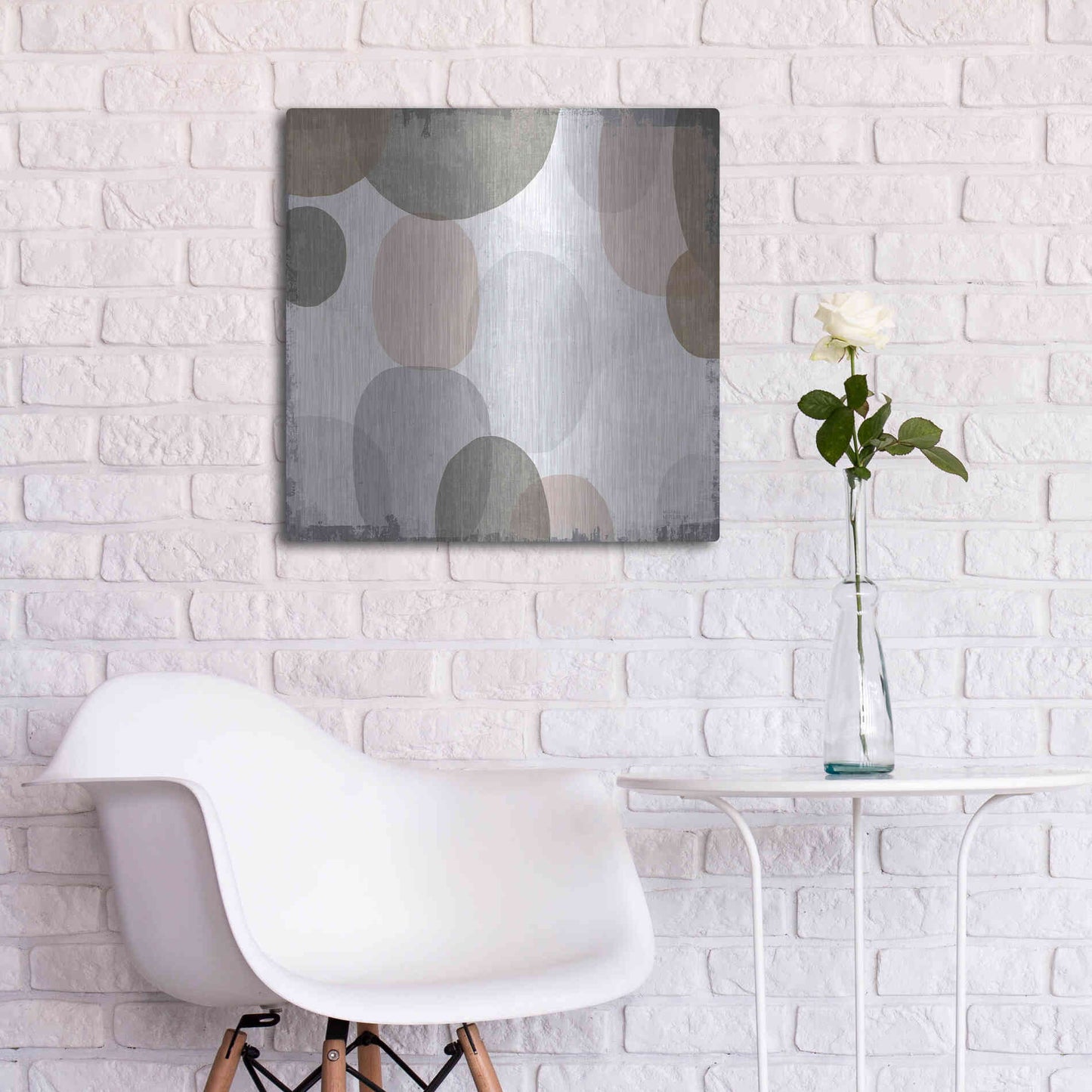 Luxe Metal Art 'Pastel Drips II' by Michael Mullan, Metal Wall Art,24x24