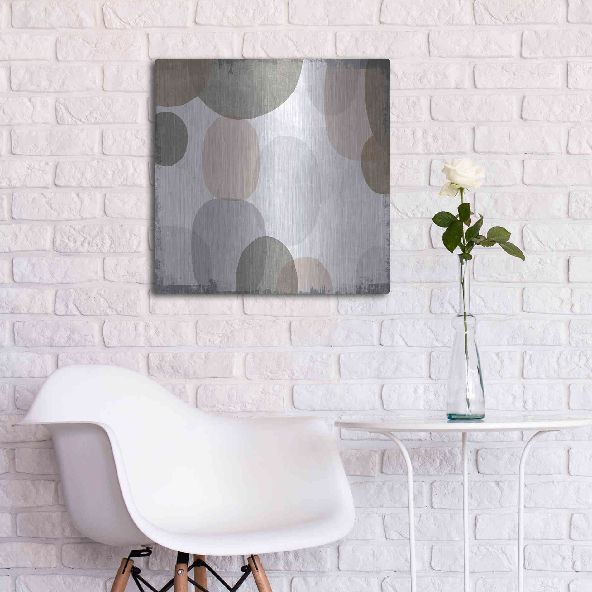 Luxe Metal Art 'Pastel Drips II' by Michael Mullan, Metal Wall Art,24x24