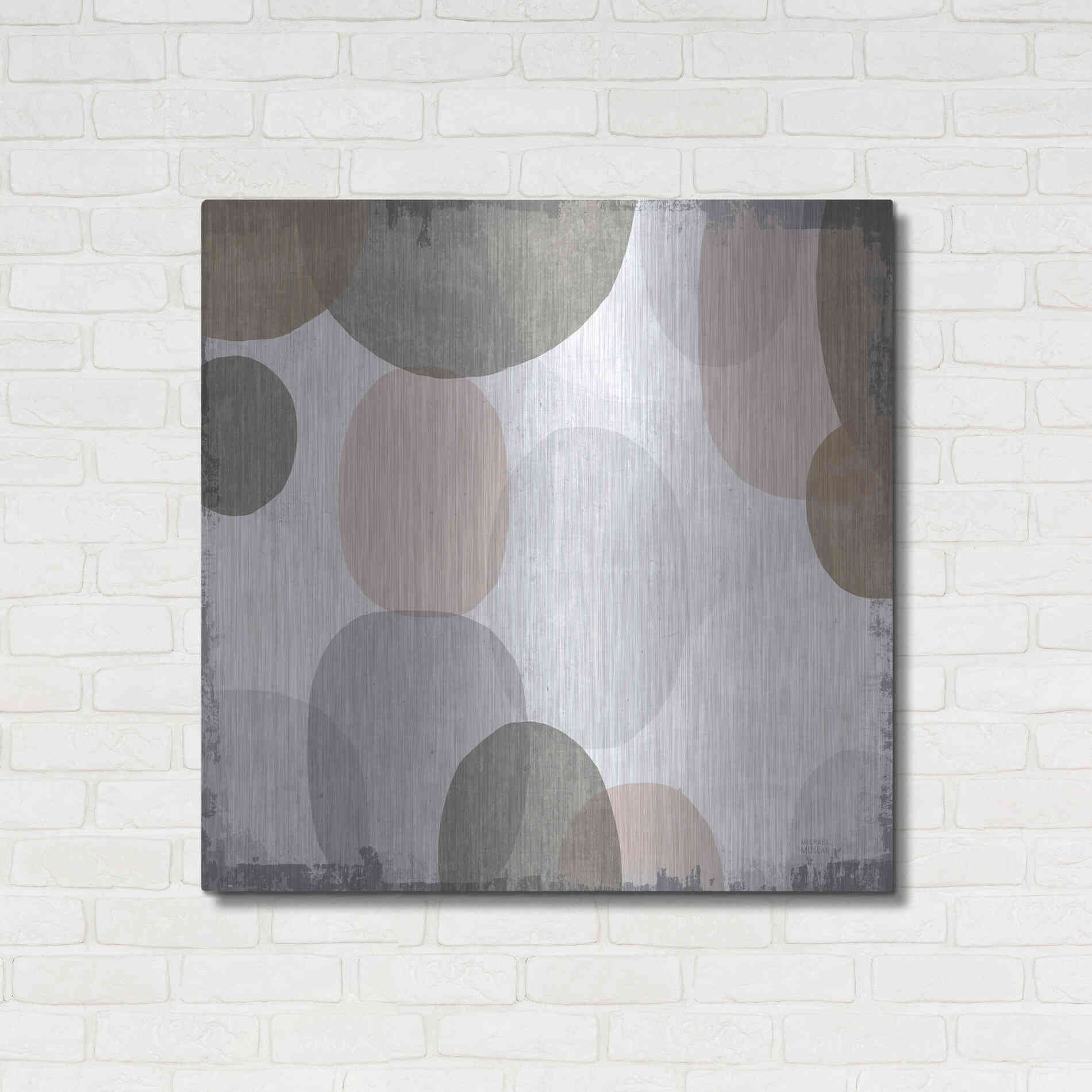 Luxe Metal Art 'Pastel Drips II' by Michael Mullan, Metal Wall Art,36x36