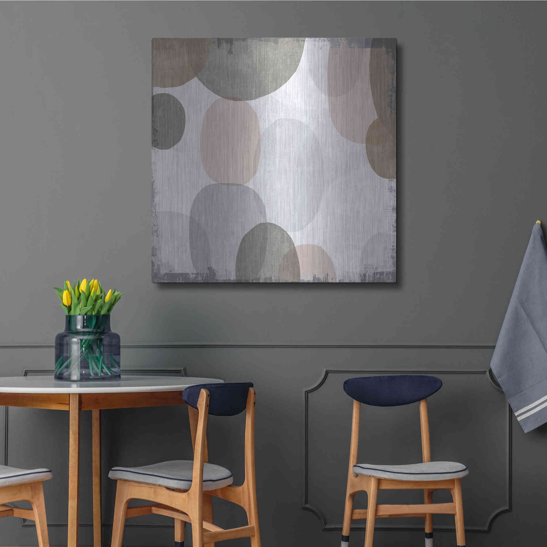 Luxe Metal Art 'Pastel Drips II' by Michael Mullan, Metal Wall Art,36x36