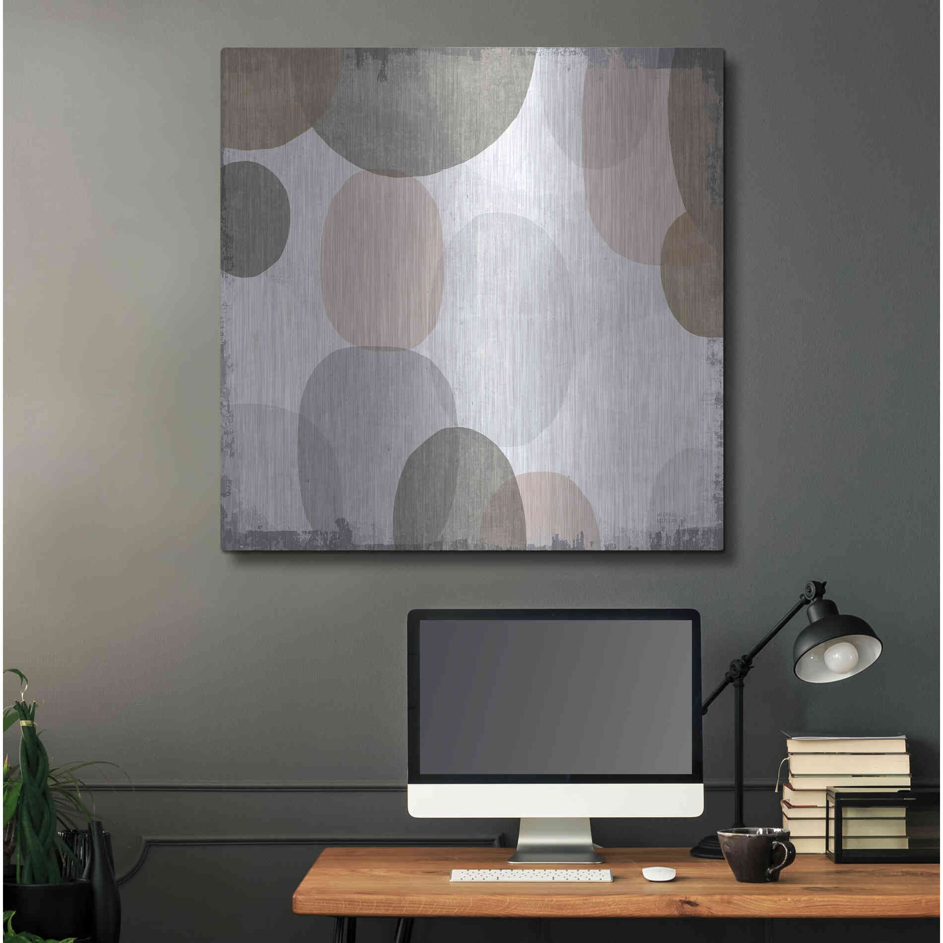 Luxe Metal Art 'Pastel Drips II' by Michael Mullan, Metal Wall Art,36x36