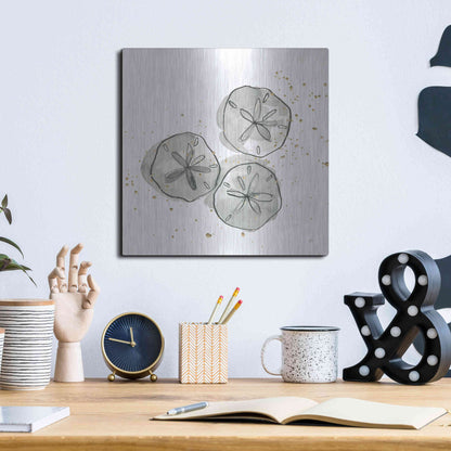 Luxe Metal Art 'Sand Dollar III' by Chris Paschke, Metal Wall Art,12x12
