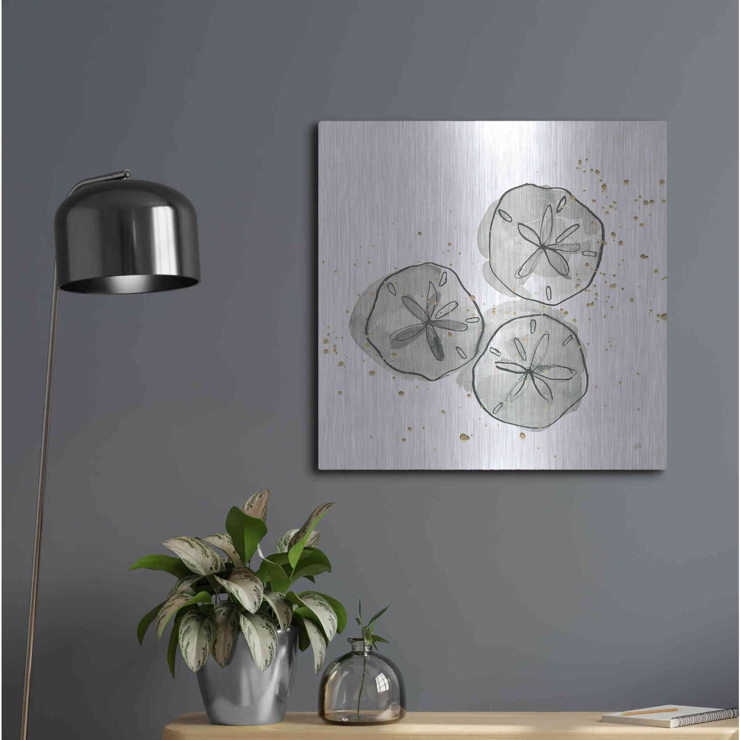 Luxe Metal Art 'Sand Dollar III' by Chris Paschke, Metal Wall Art,24x24