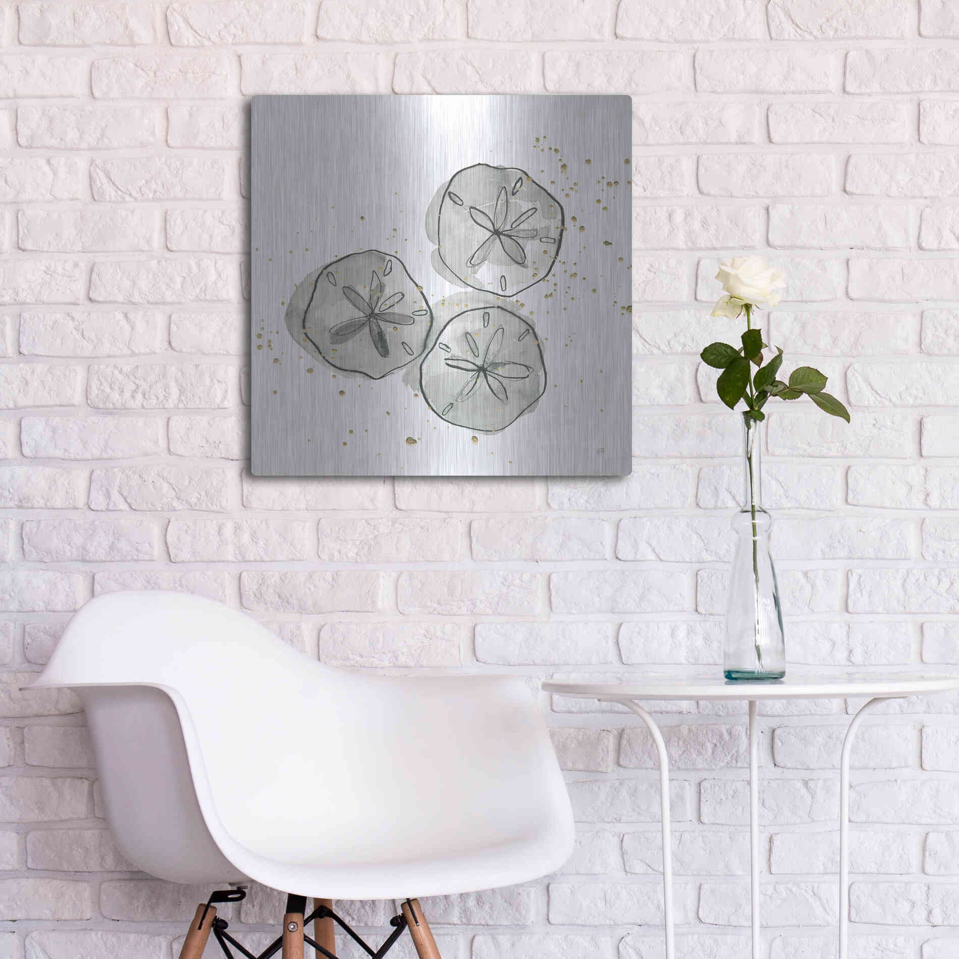 Luxe Metal Art 'Sand Dollar III' by Chris Paschke, Metal Wall Art,24x24