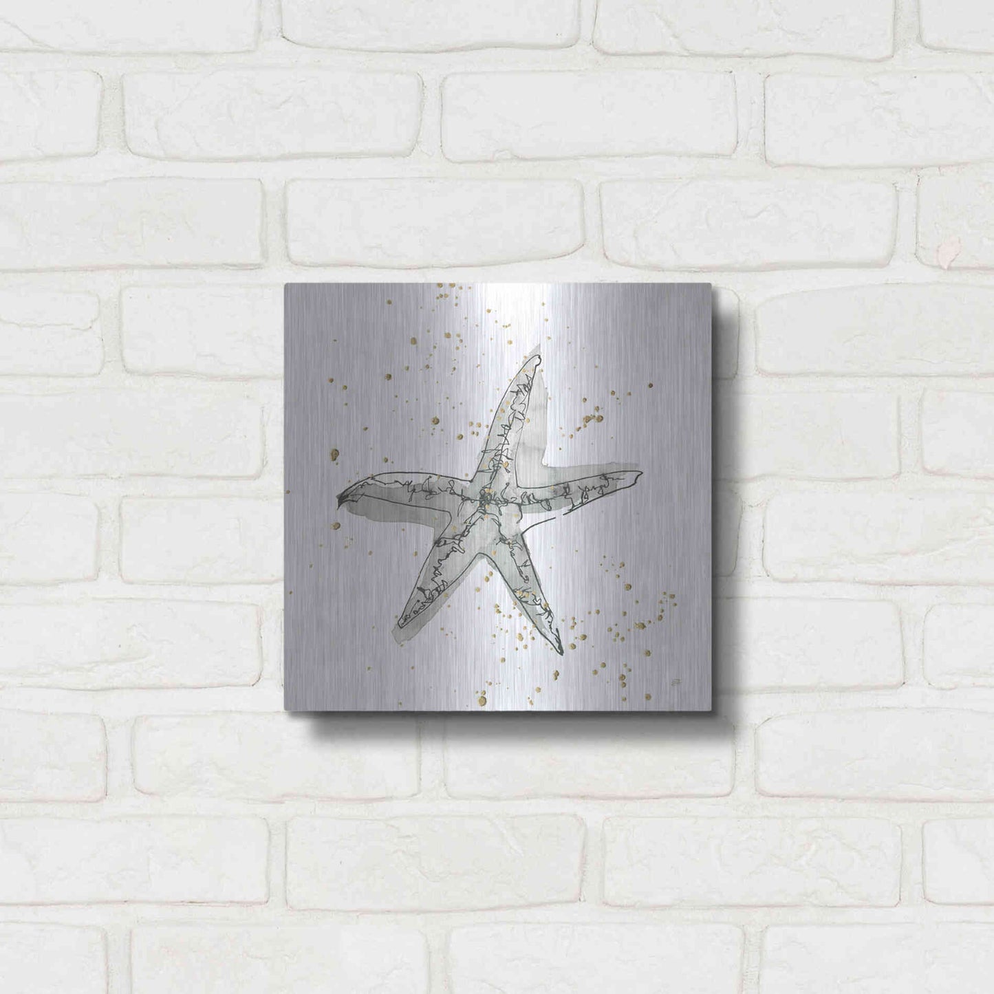 Luxe Metal Art 'Starfish I' by Chris Paschke, Metal Wall Art,12x12