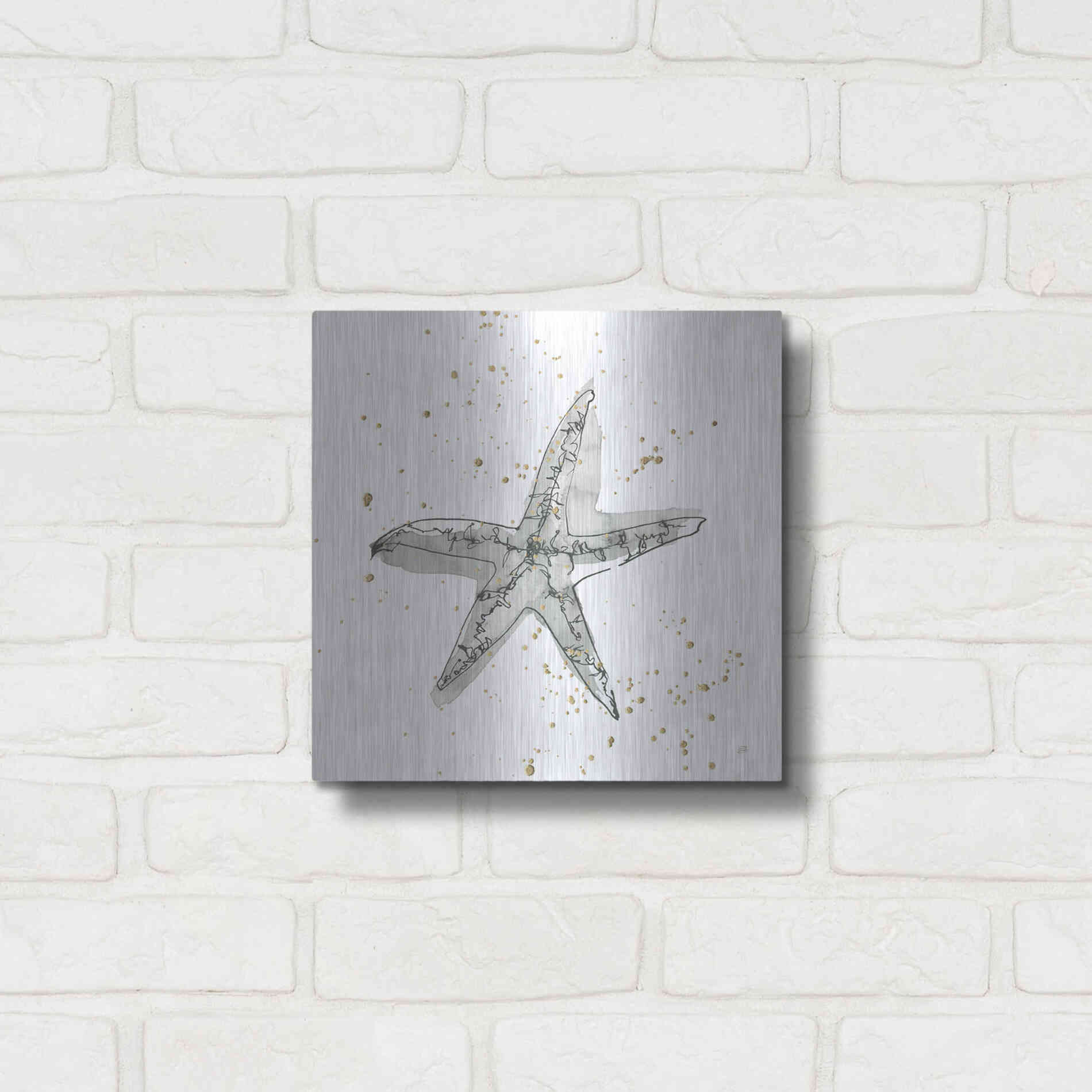 Luxe Metal Art 'Starfish I' by Chris Paschke, Metal Wall Art,12x12