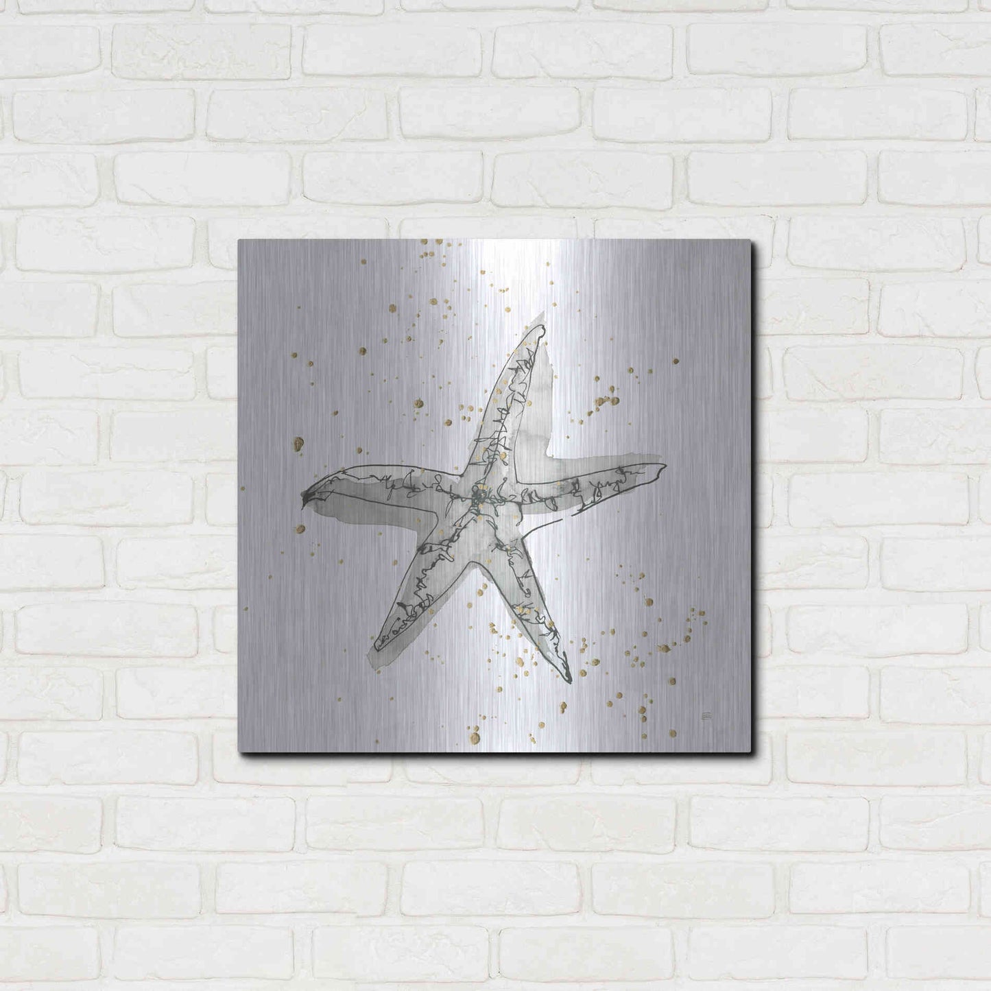 Luxe Metal Art 'Starfish I' by Chris Paschke, Metal Wall Art,24x24