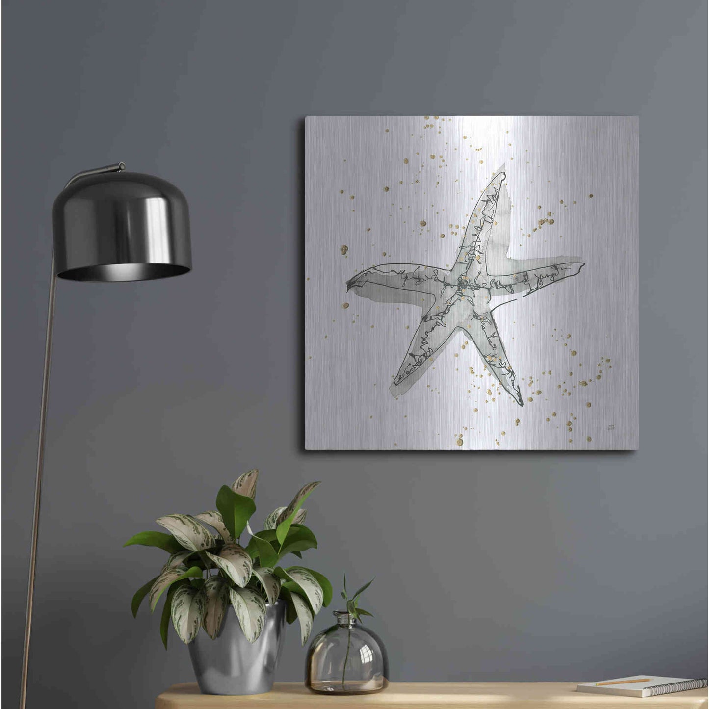 Luxe Metal Art 'Starfish I' by Chris Paschke, Metal Wall Art,24x24
