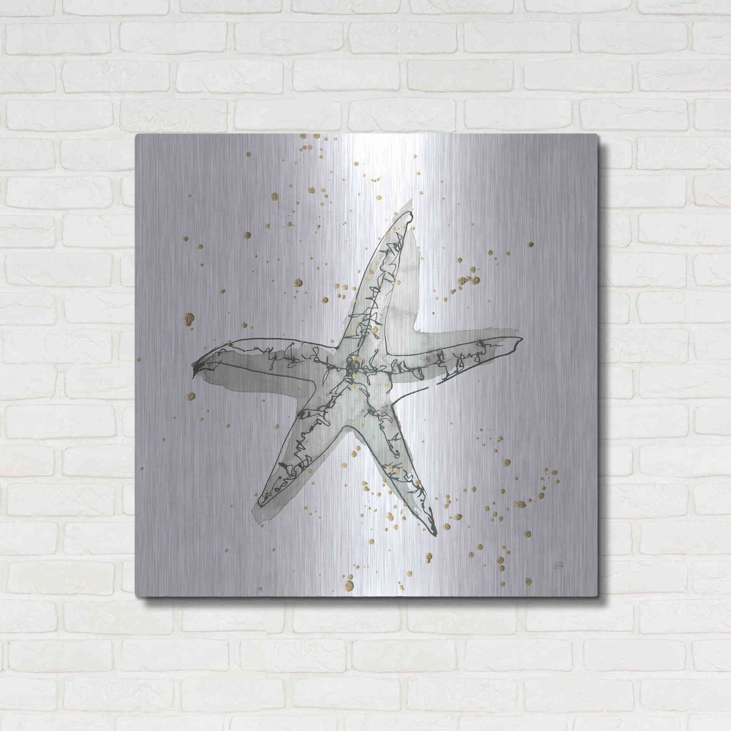 Luxe Metal Art 'Starfish I' by Chris Paschke, Metal Wall Art,36x36