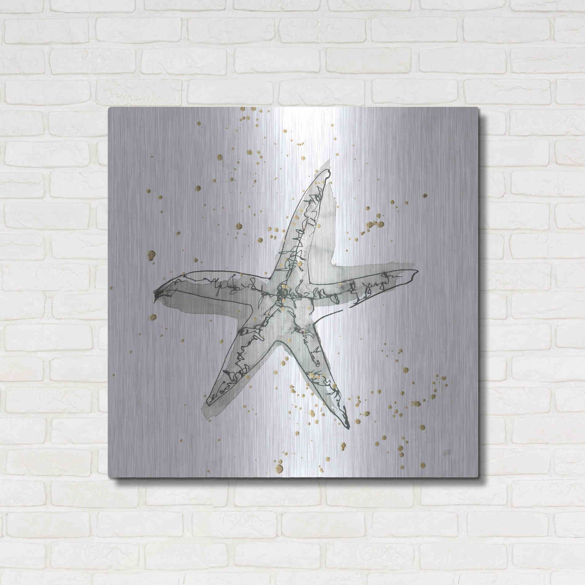Luxe Metal Art 'Starfish I' by Chris Paschke, Metal Wall Art,36x36