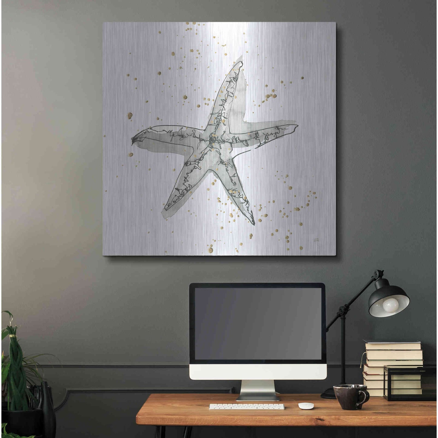 Luxe Metal Art 'Starfish I' by Chris Paschke, Metal Wall Art,36x36