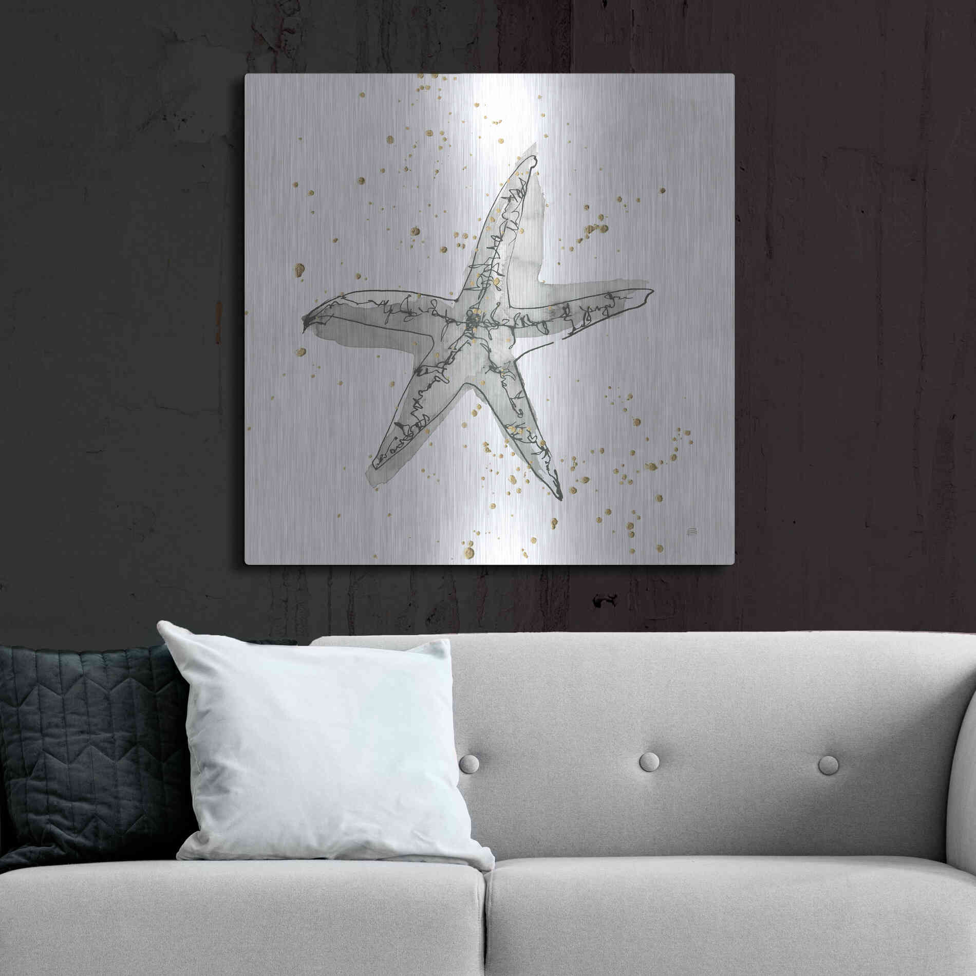 Luxe Metal Art 'Starfish I' by Chris Paschke, Metal Wall Art,36x36