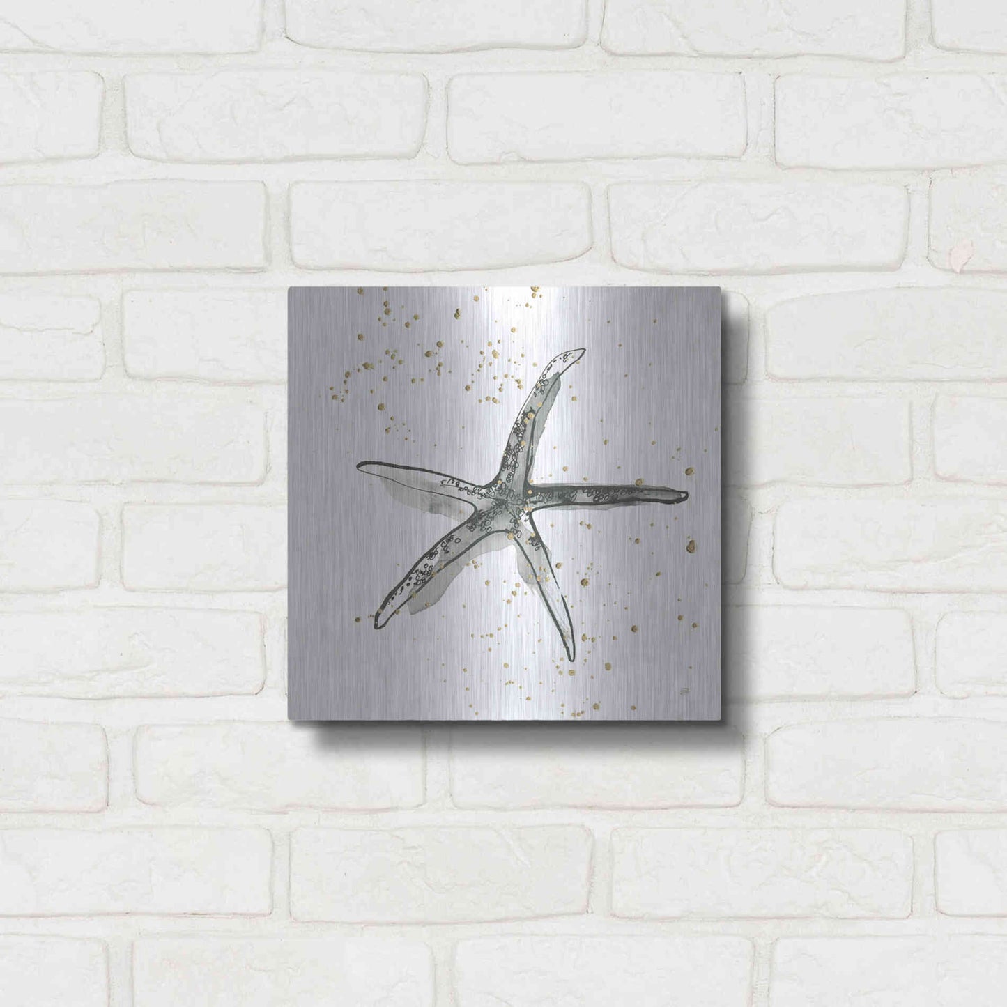 Luxe Metal Art 'Starfish III' by Chris Paschke, Metal Wall Art,12x12