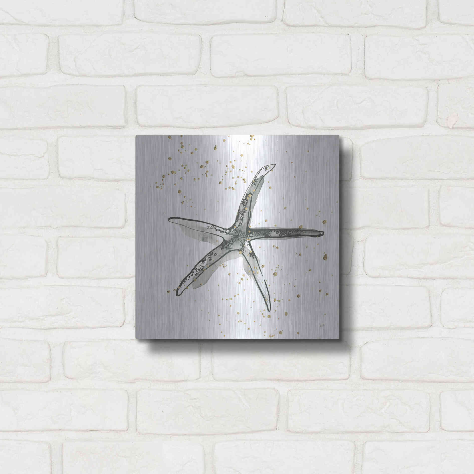 Luxe Metal Art 'Starfish III' by Chris Paschke, Metal Wall Art,12x12
