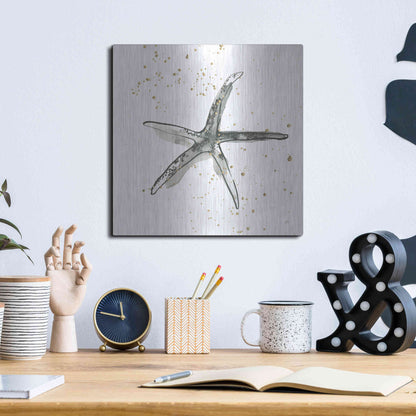 Luxe Metal Art 'Starfish III' by Chris Paschke, Metal Wall Art,12x12