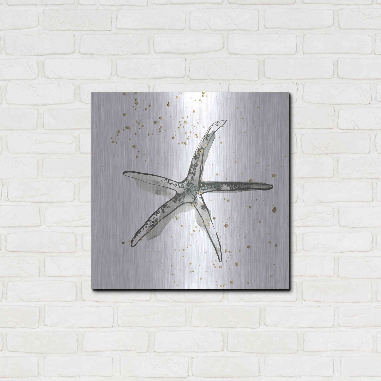 Luxe Metal Art 'Starfish III' by Chris Paschke, Metal Wall Art,24x24