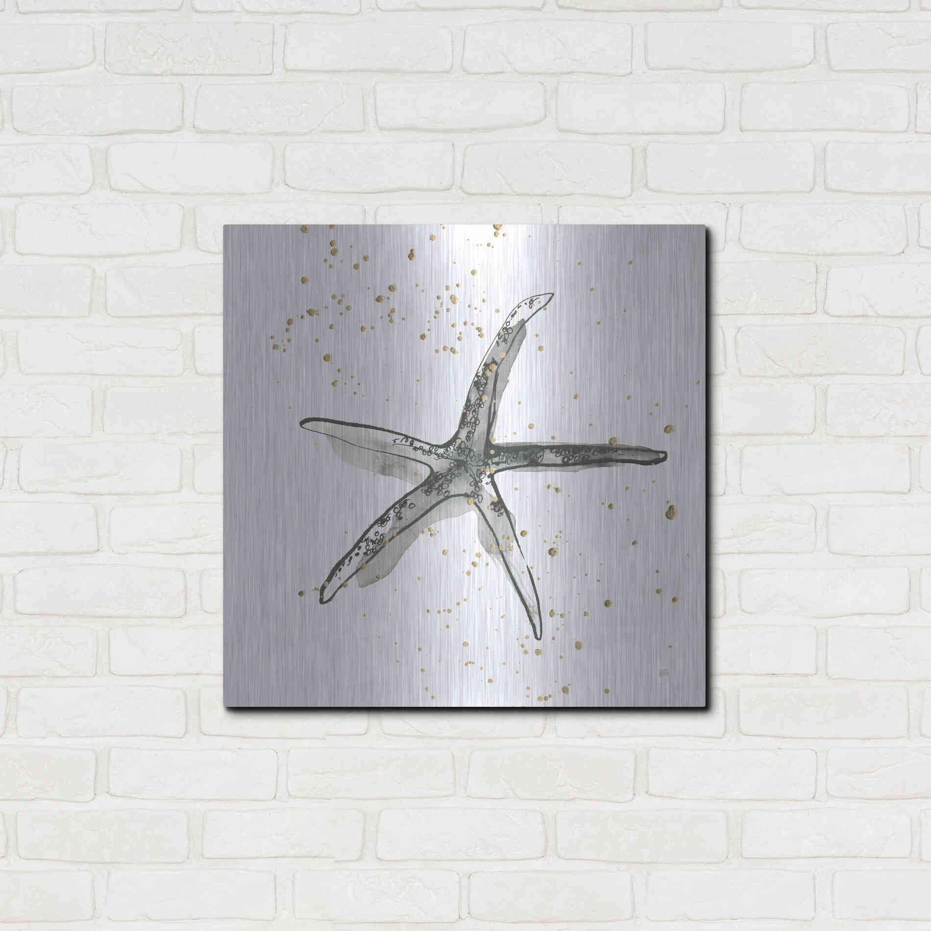 Luxe Metal Art 'Starfish III' by Chris Paschke, Metal Wall Art,24x24