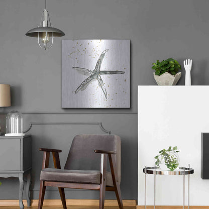 Luxe Metal Art 'Starfish III' by Chris Paschke, Metal Wall Art,24x24