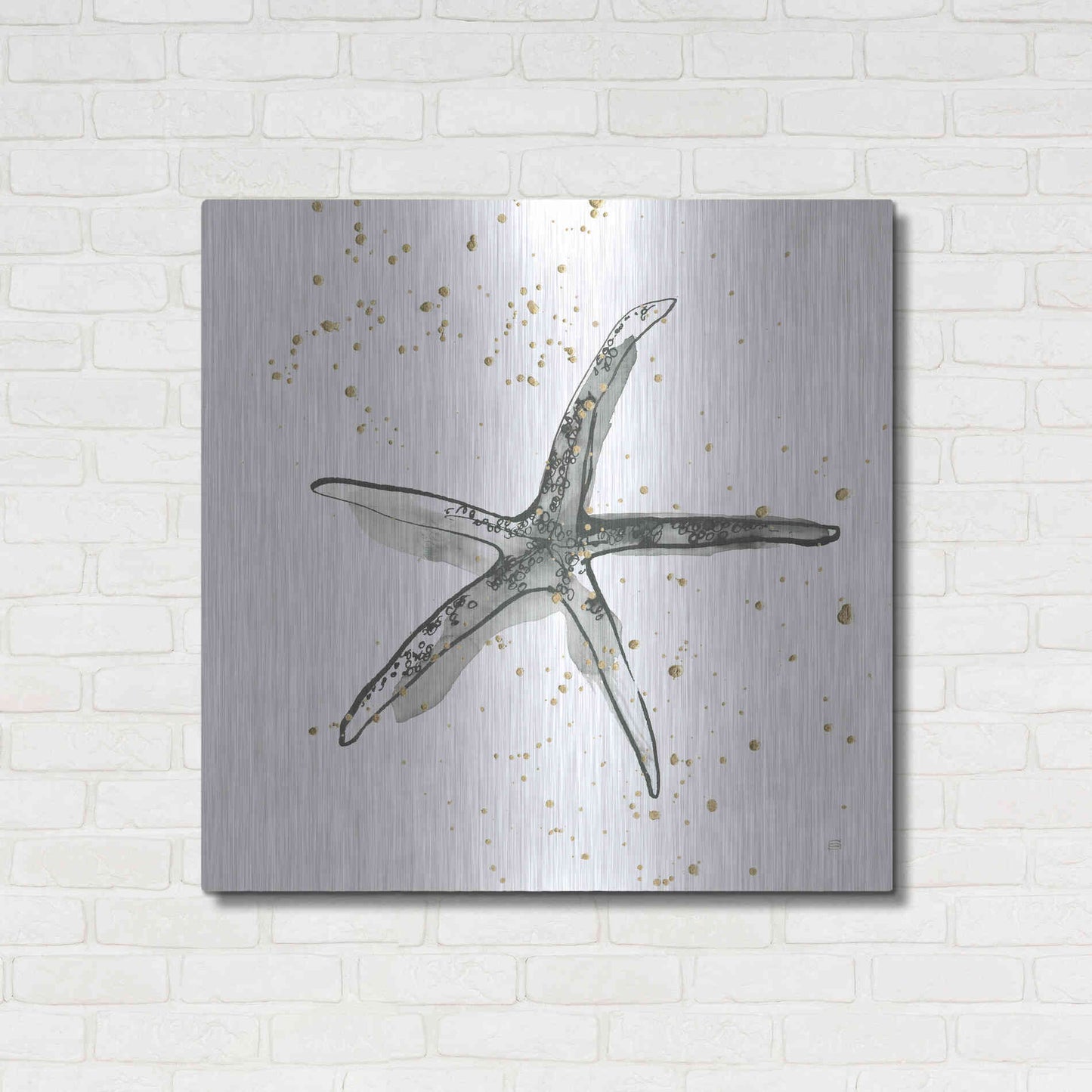 Luxe Metal Art 'Starfish III' by Chris Paschke, Metal Wall Art,36x36