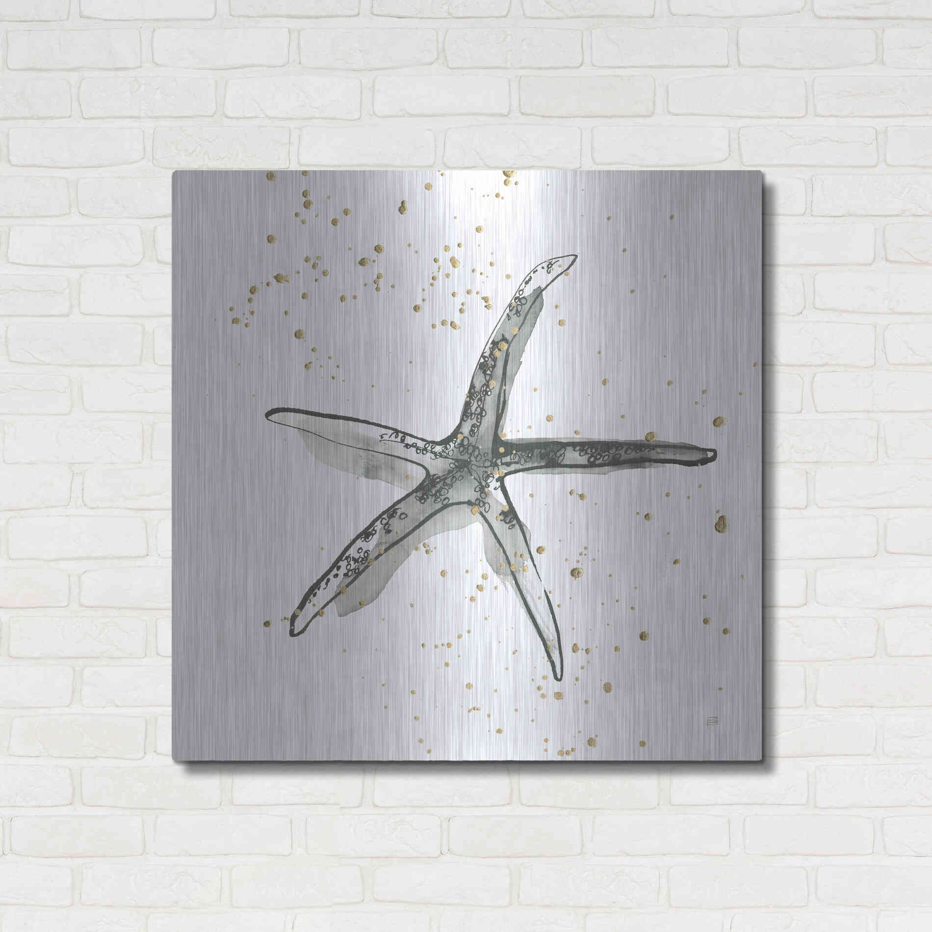 Luxe Metal Art 'Starfish III' by Chris Paschke, Metal Wall Art,36x36
