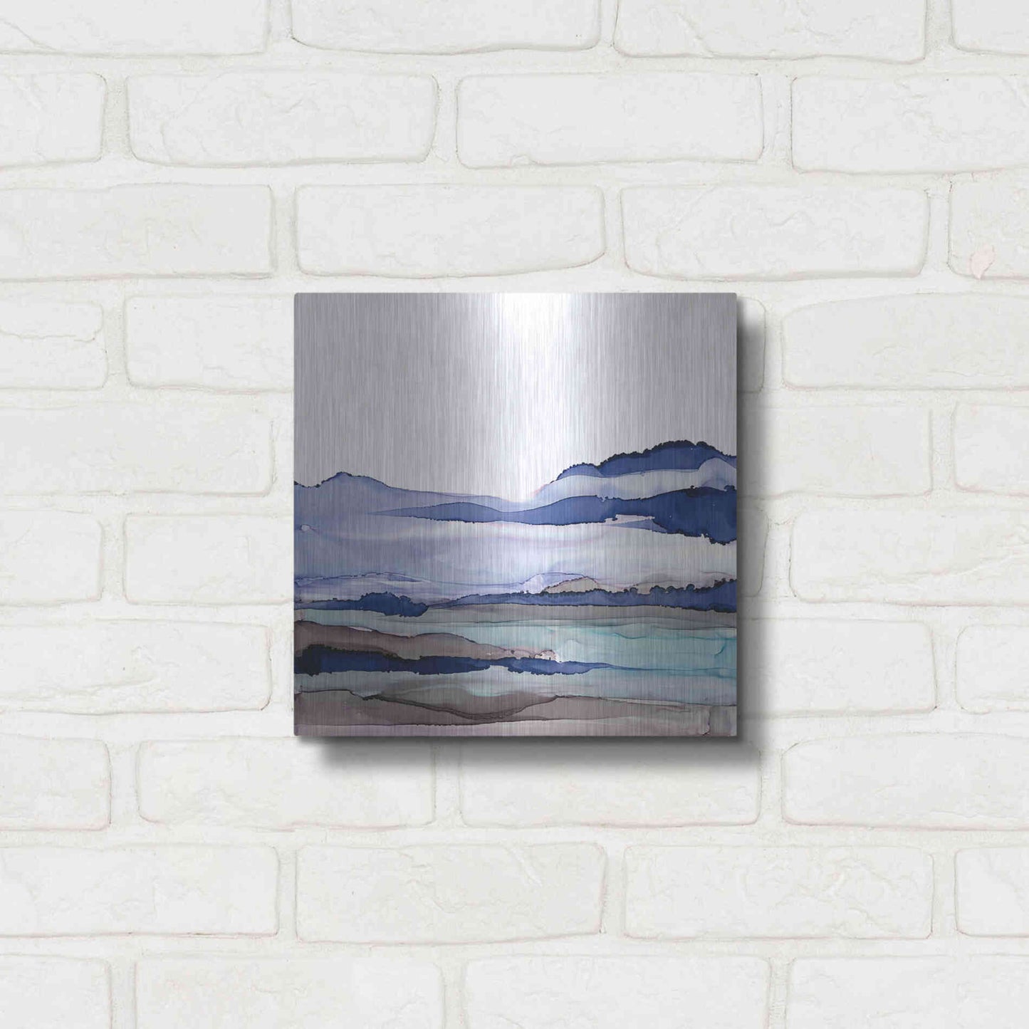 Luxe Metal Art 'Bluescape I' by Chris Paschke, Metal Wall Art,12x12